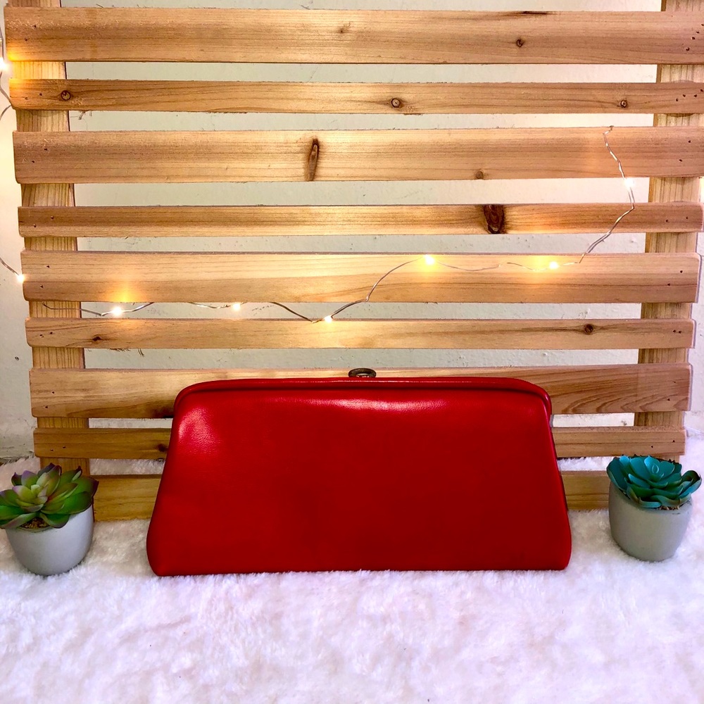 Vintage Red Leather Clutch